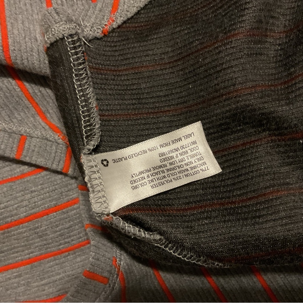 Gray and Red Striped Top